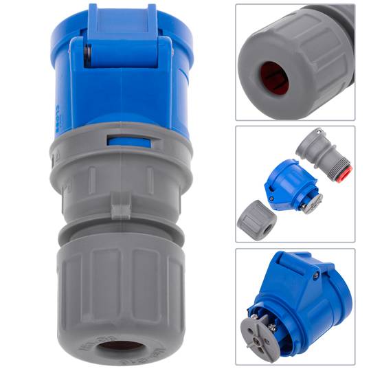 Industrial socket CETAC female 2P + E 16A 250V IP44 aerial