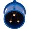 Base de plugue industrial CETAC macho 2P + E 32A 250V IP44 antena