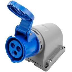 Industriële sokkel CETAC 90º vrouwelijk 2P + E 32A 250V IP44 opbouw