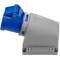 Industrial socket base CETAC 90º female 2P + E 32A 250V IP44 surface