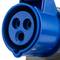 Industrial socket base CETAC 90º female 2P + E 32A 250V IP44 surface