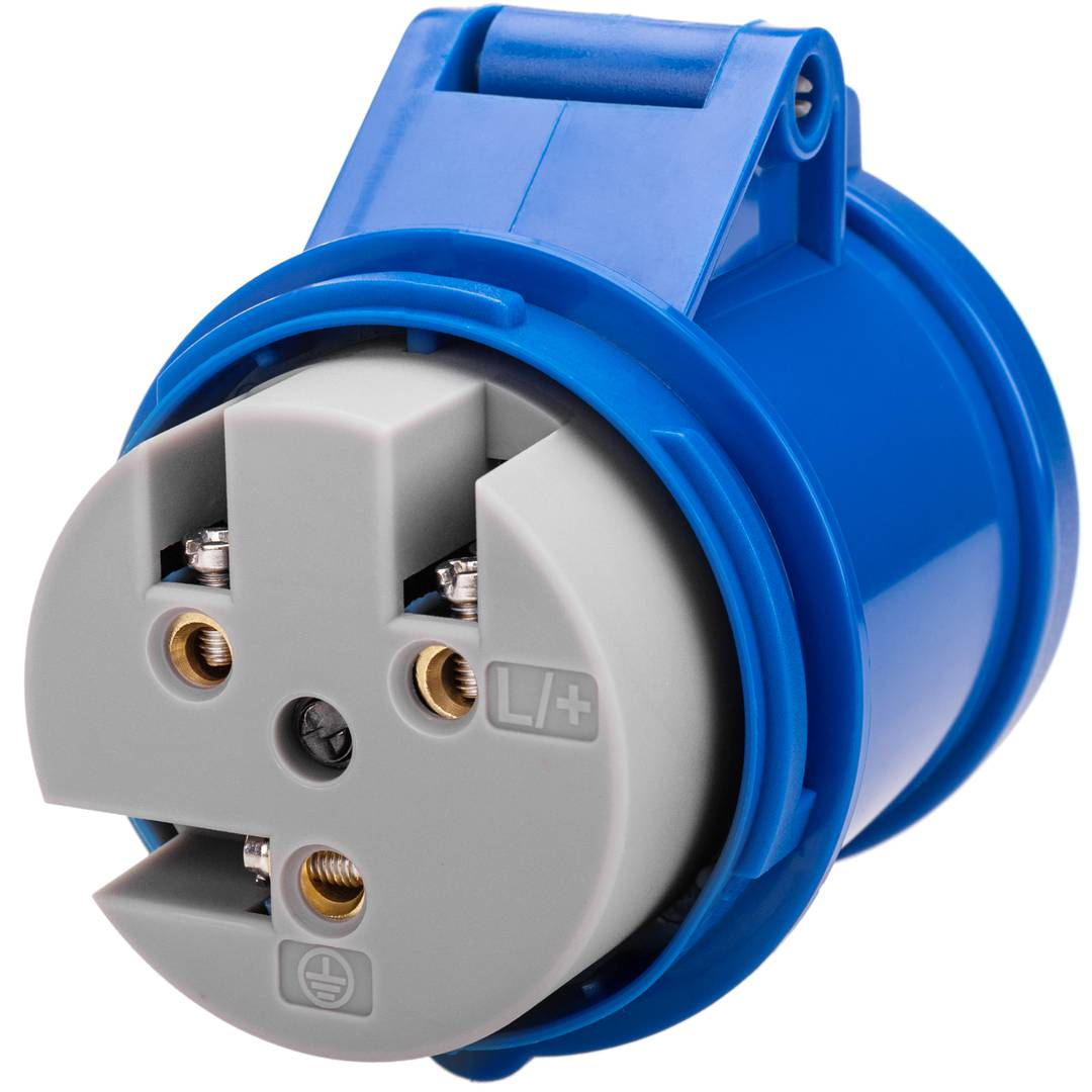 Industrial socket base CETAC 90º female 2P + E 32A 250V IP44 surface