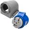 Industrial socket base CETAC 90º female 2P + E 32A 250V IP44 surface