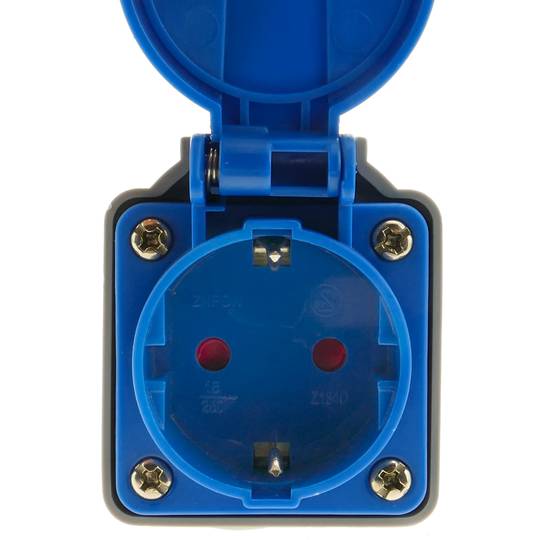Industriële stekker CEE plug-adapter mannelijk naar SCHUKO vrouwelijk 2P + T 16A 250V IP44 IEC-60309