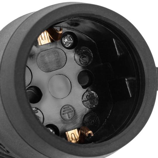 Industrial outlet Adaptor CEE plug male to SCHUKO female socket 2P+T 16A 230V IP44 IEC-60309 cable 16 cm