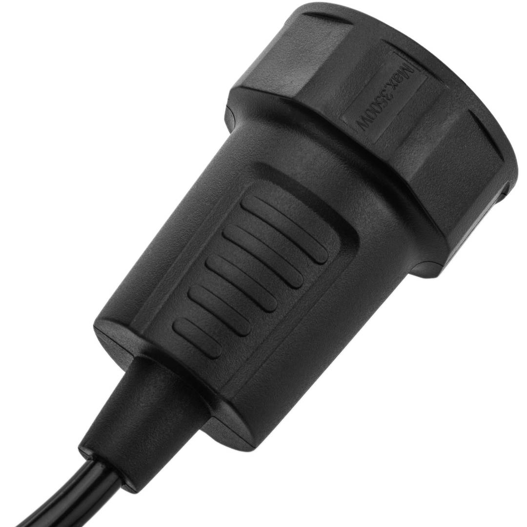 Adapter CEE plug-Stecker an SCHUKO-Buchse 2P+T 16A 230V IP44 IEC-60309  Kabel 16 cm - Cablematic