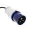 Endoll industrial Adaptador CETAC mascle a SCHUKO femella 2P+T 16A 230V IP44 IEC-60309 cable 1m