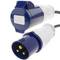Adattatore CEE plug maschio a femmina 2P+T 16A 230V IP44 IEC-60309 cavo 1m