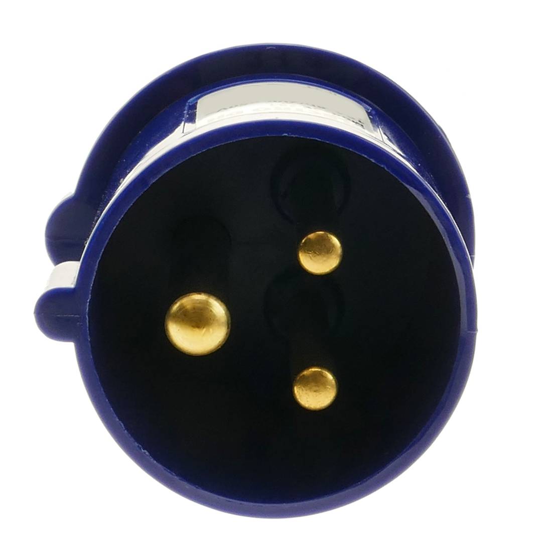Adapter CEE plug-Stecker an Buchse 2P+T 16A 230V IP44 IEC-60309 Kabel 2.5m