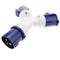 Adapter CEE plug-Stecker an 2 x CEE plug-Buchse 2P+T 16A 250V IP44 IEC-60309