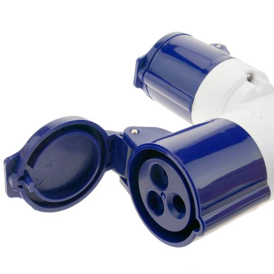 Adapter CEE plug-Stecker an 2 x CEE plug-Buchse 2P+T 16A 250V IP44 IEC-60309