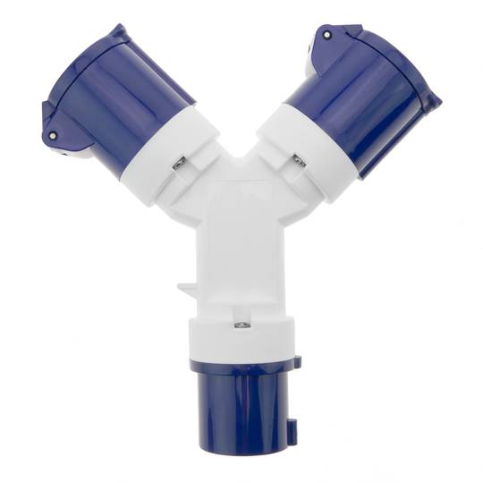Adapter CEE plug-Stecker an 2 x CEE plug-Buchse 2P+T 16A 250V IP44 IEC-60309