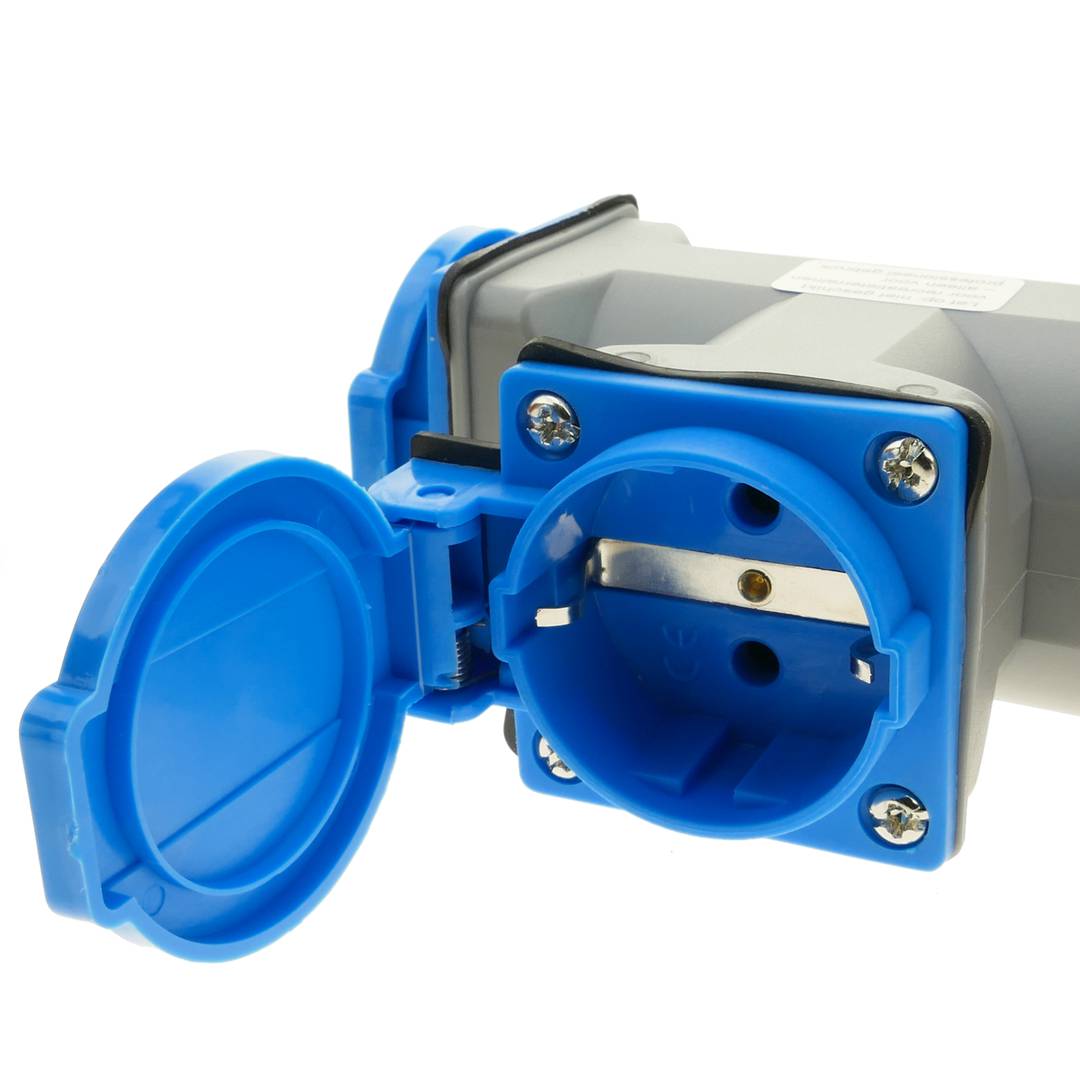 Industrial outlet Adaptor CEE plug male to 3 x CEE plug female 2P+T 16A 250V IP44 IEC-60309 cable 15cm