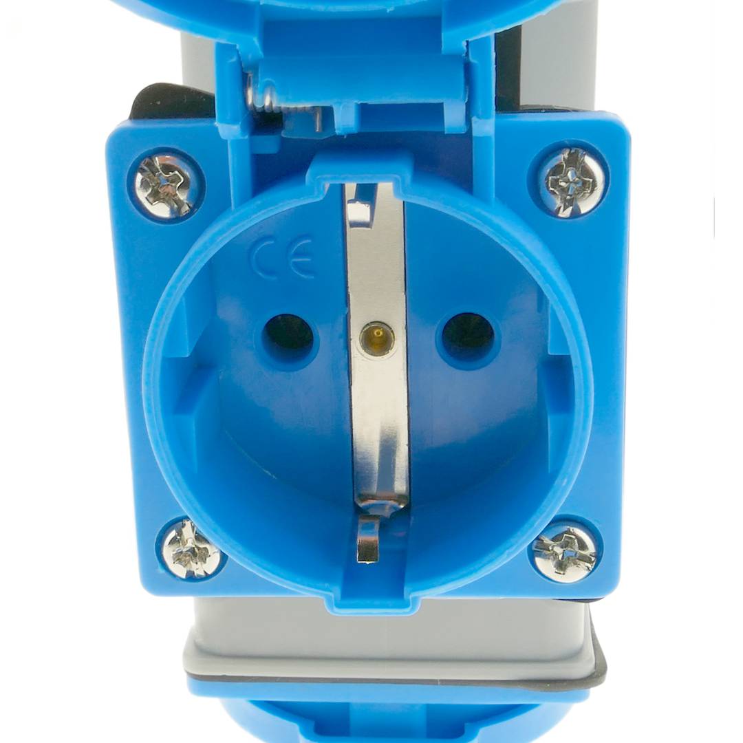 Industrial outlet Adaptor CEE plug male to 3 x CEE plug female 2P+T 16A 250V IP44 IEC-60309 cable 15cm