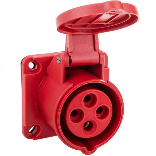 Soquete industrial CETAC fêmea 3P + T 16A 380V IP44 para incorporação