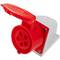Industrial outlet CEE plug female socket 3P+T+N 16A 415V IP44 IEC-60309 for surface