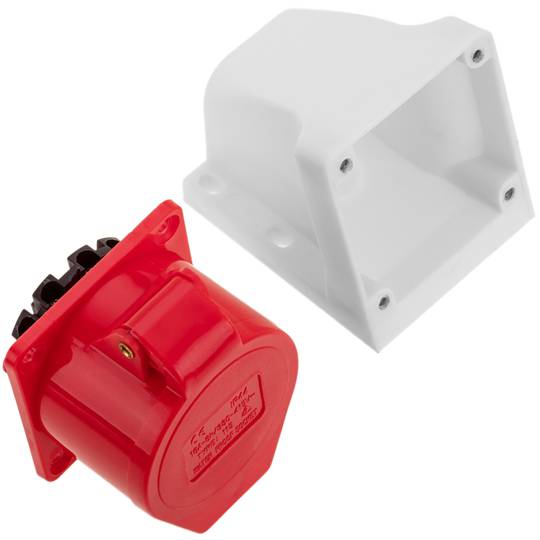 Industrial outlet CEE plug female socket 3P+T+N 16A 415V IP44 IEC-60309 for surface