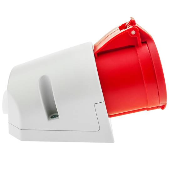 Base de soquete industrial CETAC 90º fêmea 3P + T + N 32A 380V IP44 superfície