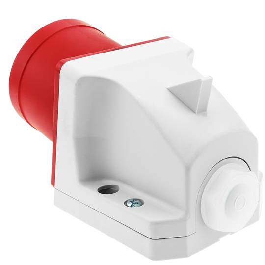 Base de enchufe industrial CETAC 90º macho 3P+T+N 32A 380V IP44 de superficie