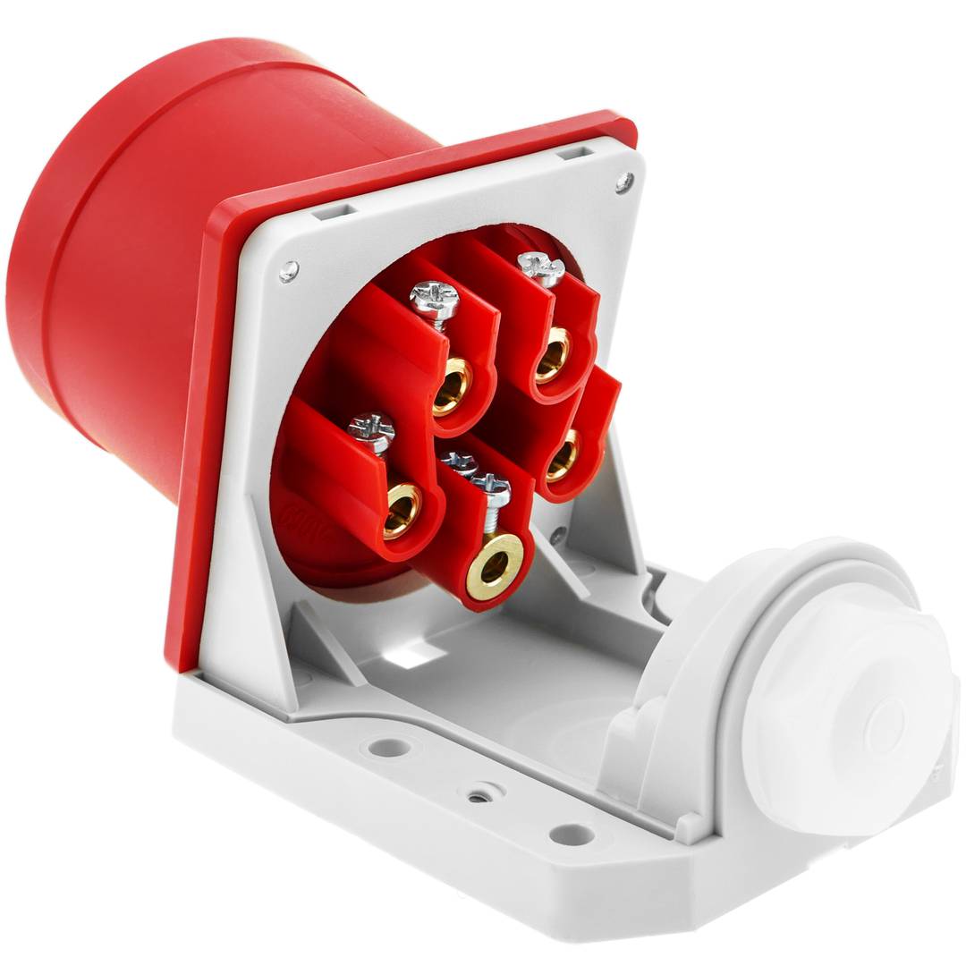 Base endoll industrial CETAC mascle 3P+T+N 32A 380V IP44 IEC-60309 de superfície
