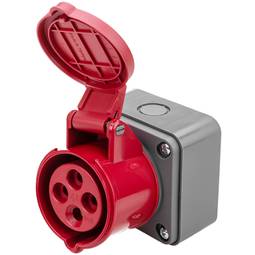 Industrial socket base CETAC female 3P + E 16A 380V IP44 surface
