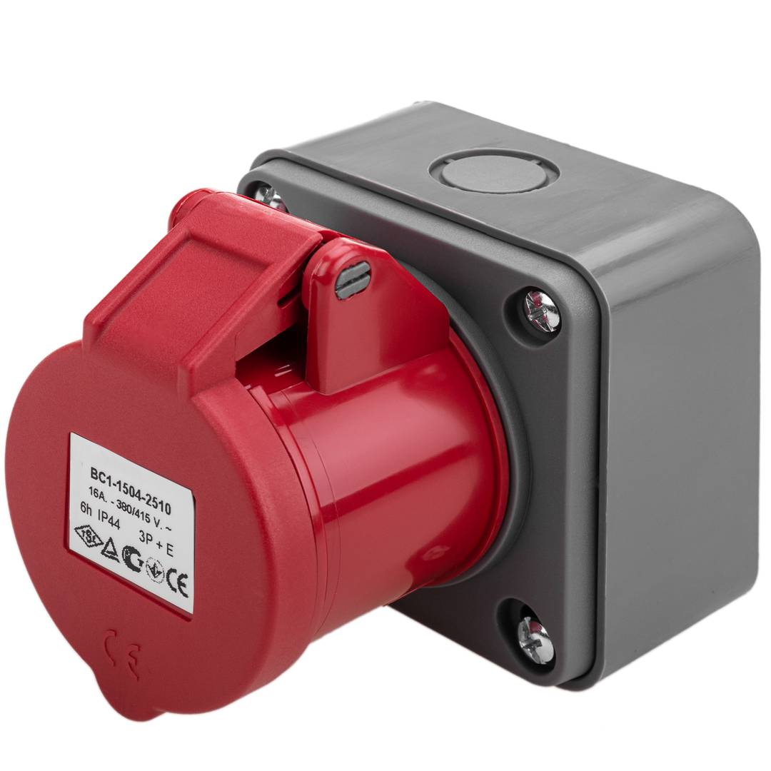 Combien De Watt Sur Une Prise 16a Prise industrielle CETAC femelle 3P + T 16A 380V IP44 surface - Cablematic
