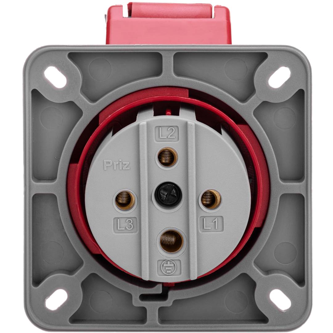 Prise industrielle CETAC femelle 3P + T 16A 380V IP44 surface