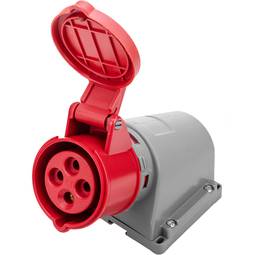 Industrial socket base CETAC 90º female 3P + E 16A 380V IP44 surface