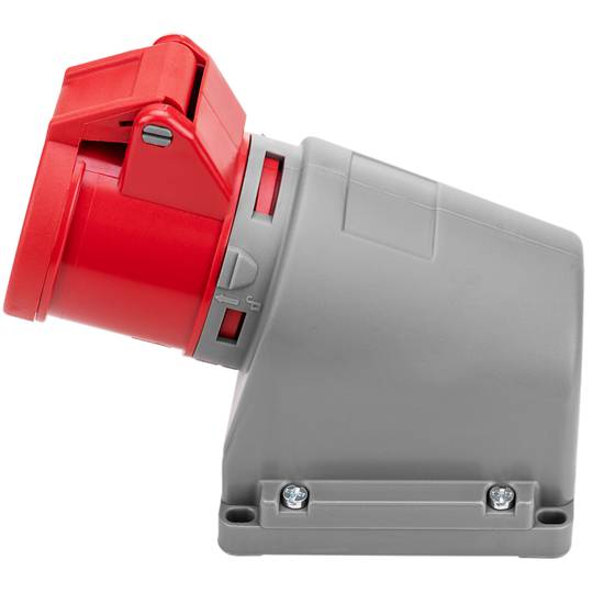 Industriële sokkel CETAC 90º vrouwelijk 3P + E 16A 380V IP44 opbouw