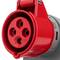 Industriële sokkel CETAC 90º vrouwelijk 3P + E 16A 380V IP44 opbouw