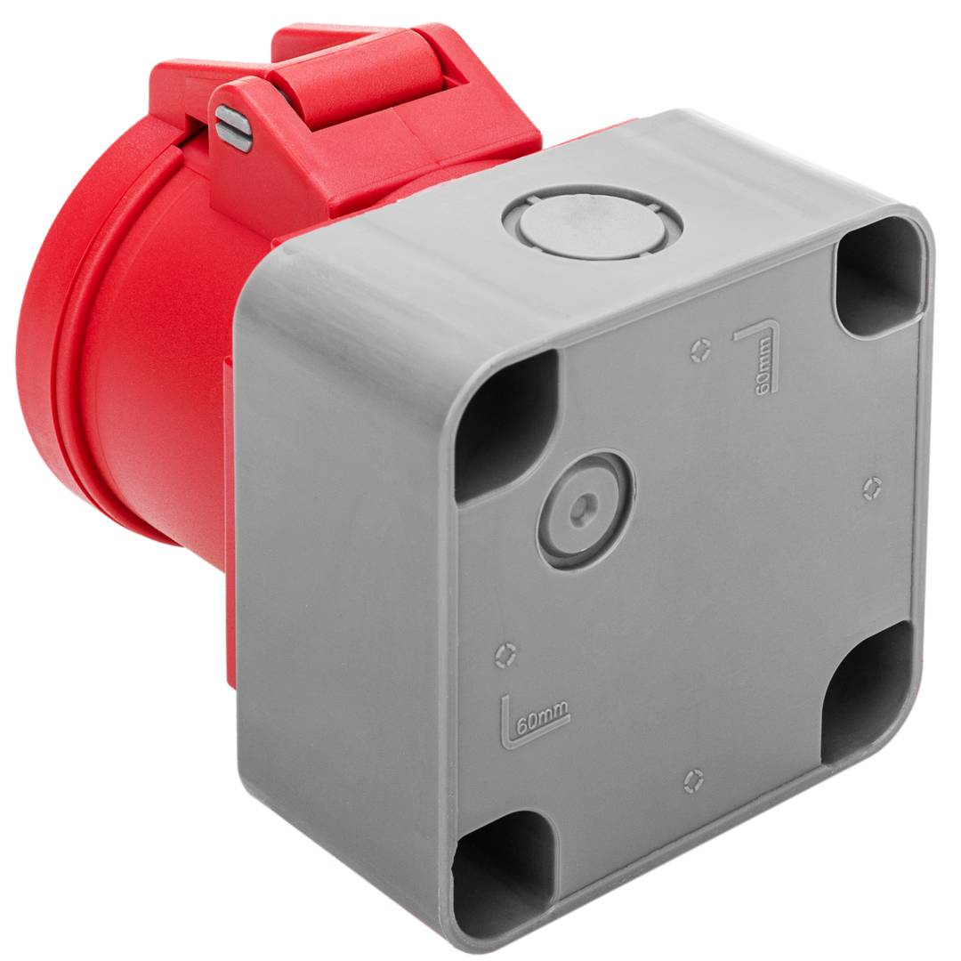 Soquete industrial CETAC fêmea 3P + T + N 16A 380V IP44 superfície