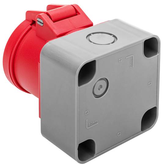 Soquete industrial CETAC fêmea 3P + T + N 16A 380V IP44 superfície