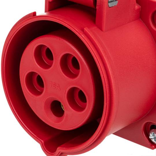 Soquete industrial CETAC fêmea 3P + T + N 16A 380V IP44 superfície