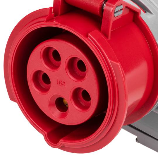 Gniazdo przemysłowe CETAC 90º żeńskie 3P + T + N 16A 380V IP44 se powierzchni