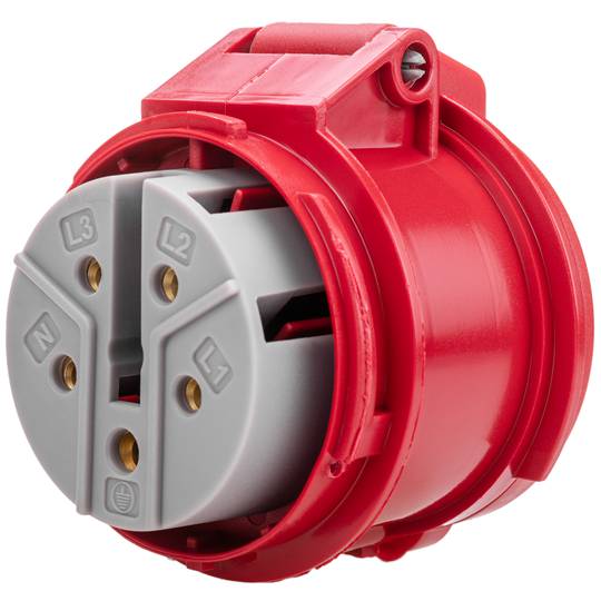 Gniazdo przemysłowe CETAC 90º żeńskie 3P + T + N 16A 380V IP44 se powierzchni