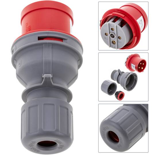 Podstawa wtyku przemysłowego CETAC męska 3P + E 16A 380V Antena IP44