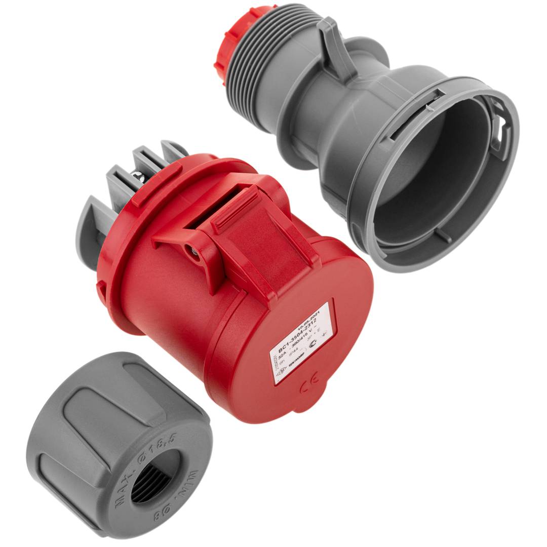 Presa industriale CETAC femmina 3P + T 32A 380V Antenna IP44