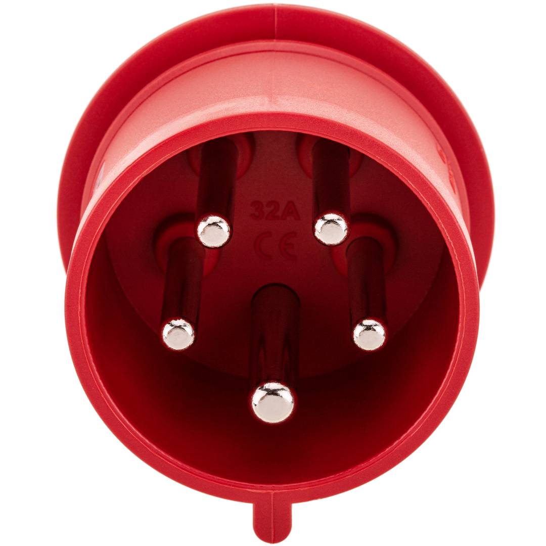 Base de plugue industrial CETAC macho 3P + T + N 32A 380V IP44 antena