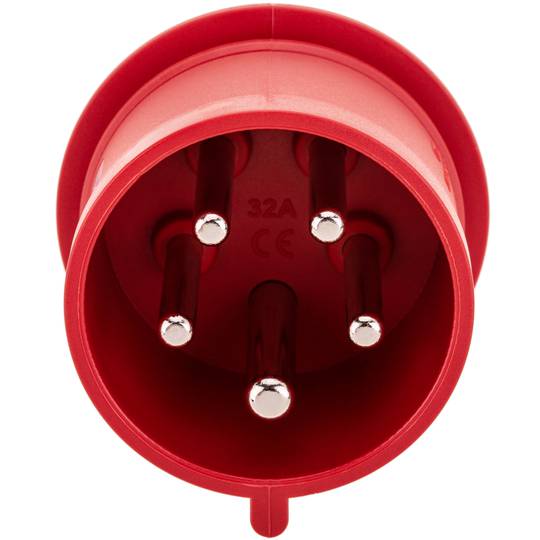 Base de plugue industrial CETAC macho 3P + T + N 32A 380V IP44 antena