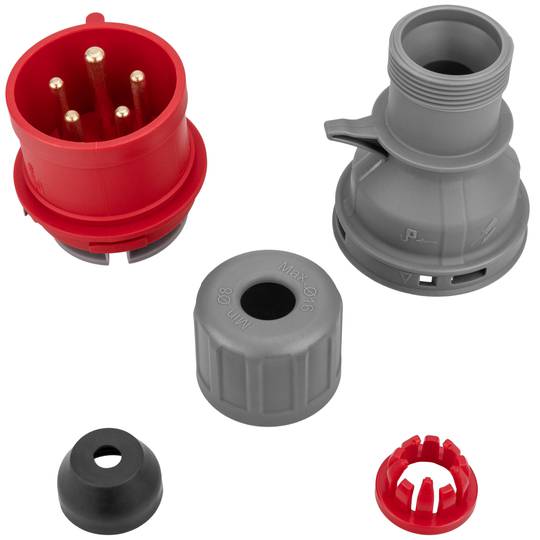 Basis Industriestecker CETAC Stecker 3P + T + N 16A 380V IP44 Antenne