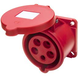 Industrial socket base CETAC female 3P + T + N 32A 380V IP44 for embedding