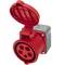 Base de enchufe industrial CETAC hembra 3P+T+N 32A 380V IP44 de superficie