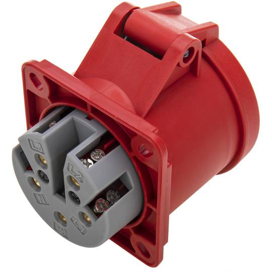 Base de enchufe industrial CETAC hembra 3P+T+N 32A 380V IP44 de superficie