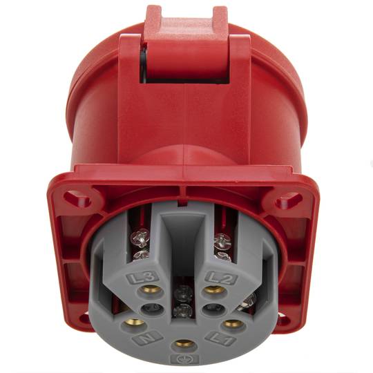 Base de enchufe industrial CETAC hembra 3P+T+N 32A 380V IP44 de superficie