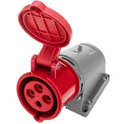 Industrial socket base CETAC 90º female 3P + E 32A 380V IP44 surface