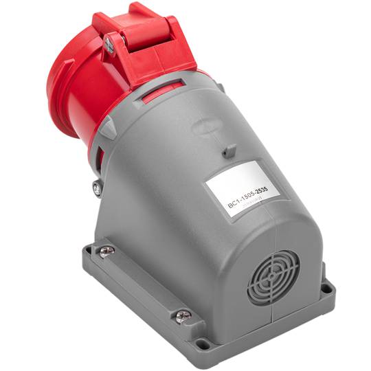 Soquete industrial CETAC 90º fêmea 3P + E 32A 380V IP44 superfície