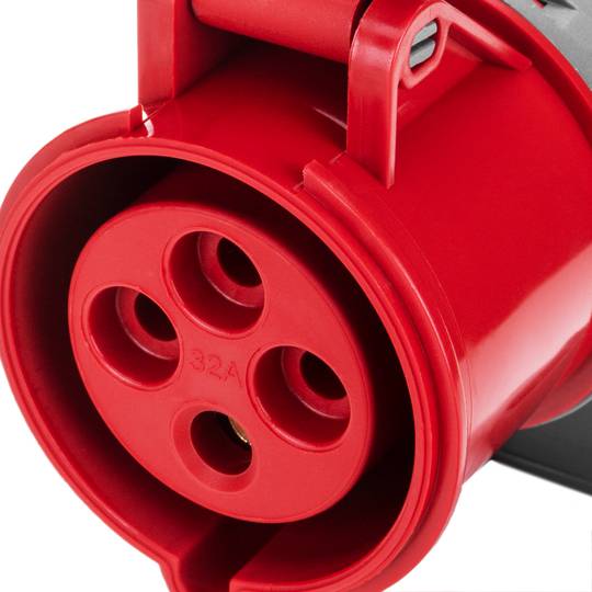 Soquete industrial CETAC 90º fêmea 3P + E 32A 380V IP44 superfície