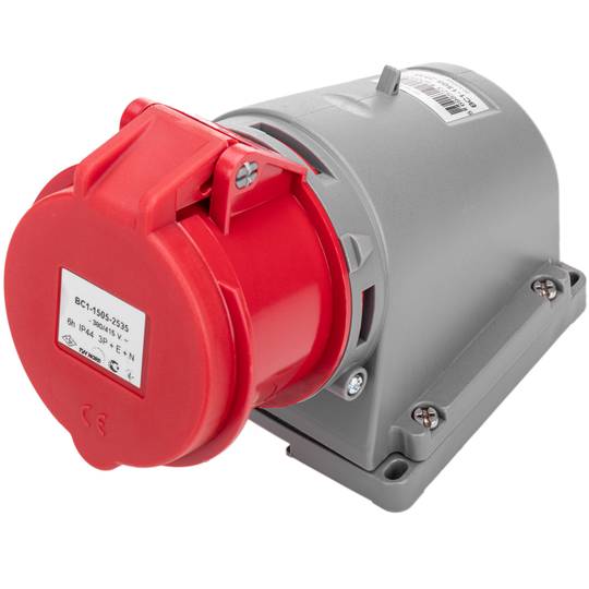 Soquete industrial CETAC 90º fêmea 3P + E 32A 380V IP44 superfície