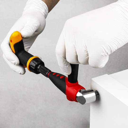 Chave de fenda manual com adaptador hexagonal de design de ângulo 1/4 6,35 mm para mandril de broca de ângulo reto e 4 bits