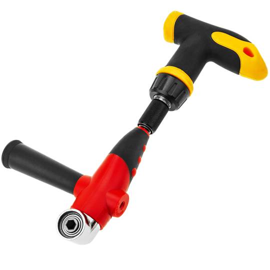 Chave de fenda manual com adaptador hexagonal de design de ângulo 1/4 6,35 mm para mandril de broca de ângulo reto e 4 bits